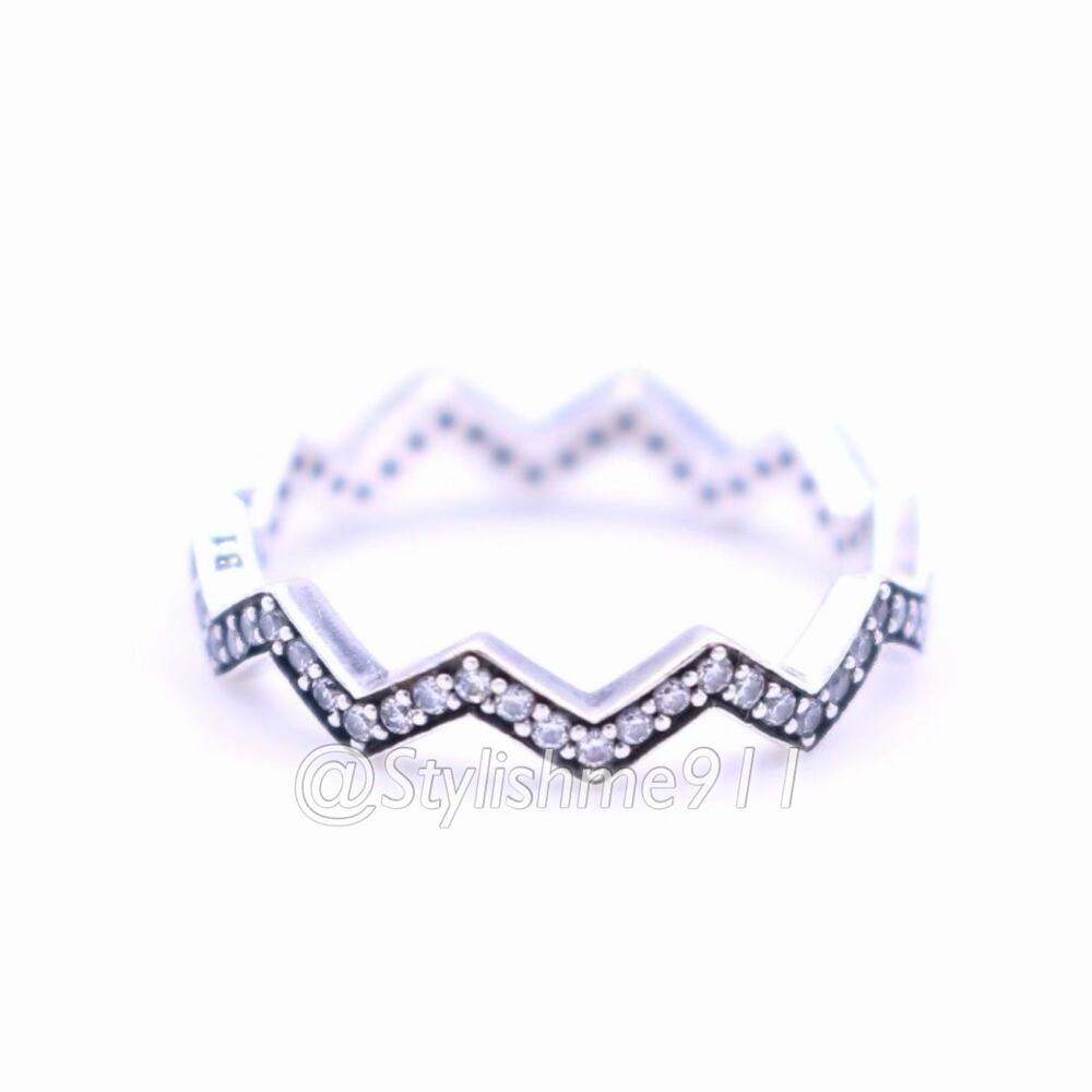 Authentic Pandora Shimmering Zigzag Ring - Picture 1 of 10